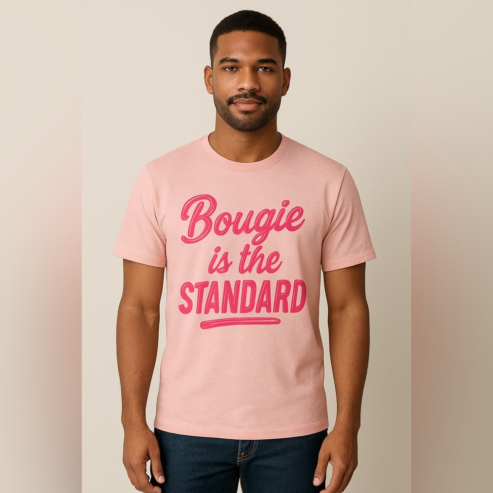 Bougie is the STANDARD Unisex Pink Tee - Picture 3 of 7